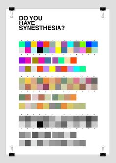 a poster with the words do you have synethesia? in different colors