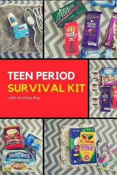 Period Survival Kit, Period Things, Girl Survival Kits, Product Organization, First Period Kits, Neighborhood Gifts, Period Tips, School Hacks Diy