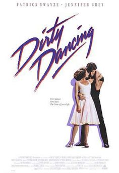 a movie poster for dirty dancing with two people hugging each other and the words dirty dancing written on it