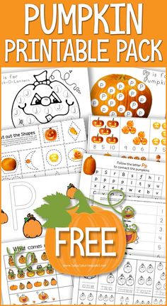 pumpkin printable pack for kids