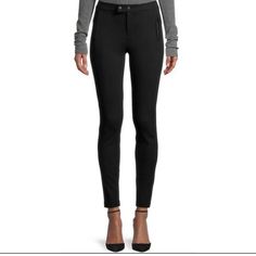 Super Versatile Pant Can Be Styled Casual Or Formal. Kind Of A Hybrid Between Pant And Legging With Thick Comfortable Stretch Material. Super Flattering. Seam Down The Front And Back Of The Legs. Zipped Pockets. Zip Fly Bottoms For Winter Workwear, Winter Workwear Bottoms With Zip Fly, Zip Fly Pants For Winter Workwear, Chic Winter Bottoms With Zip Fly, Fitted Winter Bottoms With Zip Fly, Elegant Tight Winter Pants, Tight Bottoms For Workwear In Winter, Tight Pants For Winter Workwear, Tight Full-length Workwear Pants