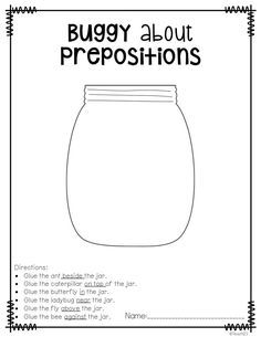 a buggy about prepositions worksheet for students to practice their writing skills