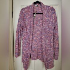 New With Tag Moral Fiber Cute, Fuzzy And Cozy Pink Purple Multi Color Cardigan Sweater Size Large Comes From Smoke Free Home Don't Be Shy - Send Me Your Best Offer Cozy Purple Outerwear For Spring, Trendy Purple Soft Knit Sweater, Casual Purple Soft Knit Cardigan, Trendy Purple Long Sleeve Cardigan, Purple Long Sleeve Casual Cardigan, Casual Long Sleeve Purple Cardigan, Casual Purple Long Sleeve Cardigan, Purple Knit Outerwear For Fall, Cozy Purple Winter Cardigan