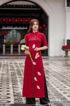 Ao Dai Vietnam High Quality Vietnamese Traditional Costume - Etsy Vietnam Culture Traditional Dresses, Elegant Cheongsam For Traditional Ceremonies, Traditional Festive Ceremonial Cheongsam, Traditional Festive Cheongsam For Ceremonial Occasions, Elegant Traditional Drape Wear For Spring, Elegant Spring Traditional Wear With Traditional Drape, Elegant Floor-length Kurta For Spring, Traditional Festive Cheongsam For Ceremony, Fitted Full Length Traditional Wear