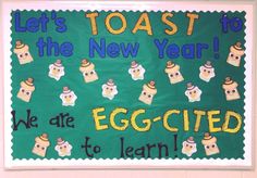 a sign that says, let's toast the new year we are excited to learn