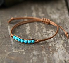 New Simple Bracelet Trendy Natural 4mm Stones Beads Wax Cord Friendship Bracelet Cute Girl Women Bracelet Trendy, Diy Leather Bracelet, Bracelets Etsy, Bracelet Cute, Bracelets Handmade Diy, Trendy Bracelets, Stylish Bracelet, Women Bracelet, Simple Bracelets