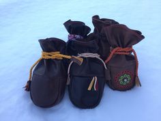 Handmade Sami Leather Coffee Bags Winter Boot