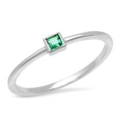 The ideal delicate pinky ring to add to your collection, our 14K Emerald Princess Cut Pinky Ring fits seamlessly with any ring combo. Featuring a single sparkling princess cut emerald, you'll end up wearing this classic ring daily.Stack our Emerald Princess Cut Pinky Ring with any of our other colors! 0.06 carats SBR84-YG-EM All sales are final. Emerald Cut Stackable Diamond Ring, Emerald Cut Stackable Diamond Ring Fine Jewelry, Stackable Emerald Cut Diamond Ring, Princess Cut Emerald Promise Ring, Emerald Cut Solitaire Stackable Rings In 14k Gold, Fine Jewelry Princess Cut Stackable Promise Rings, 14k Gold Emerald Cut Stackable Promise Rings, Fine Jewelry Stackable Princess Cut Promise Rings, Emerald Cut 14k Gold Stackable Promise Rings