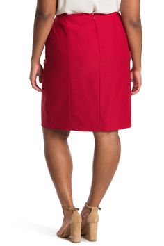 A chic solid pencil skirt is a classic addition to your workwear look. Red Knee-length Pencil Skirt For Office, Red Pleated Skirt For Work, Red Knee-length Pencil Skirt For Formal Occasions, Calvin Klein Fitted Pencil Skirt, Elegant Calvin Klein Skirt For Work, Chic Calvin Klein Skirt For Workwear, Chic Calvin Klein Skirt For Work, Calvin Klein Fitted Skirt, Women Work Outfits