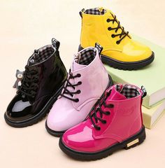 Product Description Material: Faux Leather Item Includes:1 Pair Shoes Only Shoes Without Box Pls confirm your feet size before you order the shoes please allow 0.5-1cm differs due to manual measurement, thanks! Color : Rose Red, Blue ,Black,Yellow,Pink Tip to choose the size for kid : Insole length = feet length + 1CM / 0.394 inches Example: Kid feet length is 15.7 cm , Shoes insole lenght = 15.7 (Feet lenght ) + 1cm /0.394 inches = 16.7cm / 6.57 inches would be suitable ! Size chart Size US 5 , Kids Snow Boots, High Top Boots, Toddler Boots, Children Shoes, Baby Boots, Boys Boots, Winter Kids, Snow Shoes