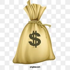 a gold bag with a dollar sign on it