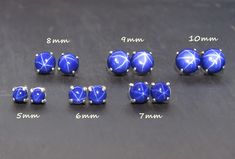 Silver options will still be processed in 1-3 days, but solid gold processing time is 2 days -3 weeks depending on the amount of orders. ------------------------------------------------------- THE PRODUCT This listing is for our largest star sapphire earrings. These are authentic natural blue star sapphires. By the way they're formed in the ground a gorgeous iridescent star glows from within them as it catches light! This blue sapphire is a giant 10mm in size which makes them a really stand out Star Sapphire Jewelry, Star Sapphire Gemstone, Giant Star, Blue Star Sapphire, The Crown Jewels, Sapphire Studs, Alexandrite Ring, Star Sapphire, Message Jewelry