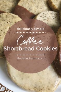 coffee shortbread cookies with chocolate frosting on top