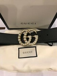 Authentic Woman, Gucci Leather Belt, Pearl Belt, Bee Drawing, Gucci Marmont, Women's Belts, Gucci Leather, Belt Black, Black Belt