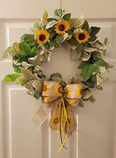 Decorate your door or window with this natural-looking 18" artificial Foliage Wreath with sunflowers. Suitable for Everyday decoration, as well as Spring, Summer and Easter. This greenery wreath does not need any maintenance to keep the fresh look long-lasting. Sunflower Door Wreath, Foliage Wreath, Artificial Foliage, Greenery Wreath, Fresh Look, Door Wreath, Door Wreaths, Halloween Shopping, Etsy App