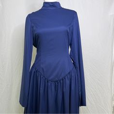 Blue Navy Long Sleeve Drop Waist Maxi Dress. Flattering On Everyone. Very Trendy. Never Worn. Tie Back Royal Blue Fitted Dress For Fall, Blue Midi Dress For Fall, Sleeve Maxi Dress, Long Sleeve Maxi, Drop Waist, Long Sleeve Maxi Dress, Tie Backs, Tie Back, Colorful Dresses