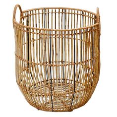 a basket that is made out of bamboo