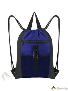 Bird in Bag - Black and Navy Gym Backpack with Extra Zipper Pocket, 15 x 15 Duffle Bag Sport Bag with Mesh and Zipper Pocket Duffle Bag Sports, Cinch Sack, Running Bag, Small Drawstring Bag, Tech Backpack, Gym Backpack, Cinch Bag, Grey Backpacks, String Bag