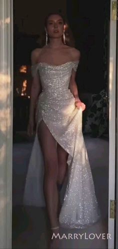 White Sequin Sparkly Off Shoulder A-lin Long Evening Prom Dresses, Cus – MarryLover White Sparkly Prom Dress, Prom Dresses Custom, Sparkly Formal Dress, Hoco Dresses Tight, Prom Girl Dresses, Dinner Dress Classy, Stylish Wedding Dresses, Custom Prom Dress, Elegant Prom Dresses