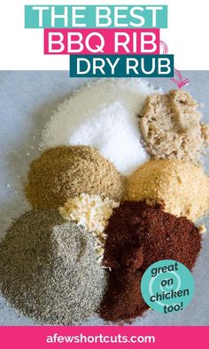 the best bbq rub dry rub recipe is shown in this image with text overlay