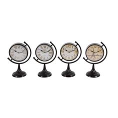 three clocks are sitting on top of each other in front of a white background,