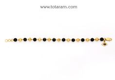 22 karat gold bracelet for women with cz , black stones & black beads 
  black beads weight : 15.50 carat - 235-GBR3145 - in 10.850 Grams for USD $916.80 USD. 
Made in India by Totaram Jewelers Online this product is in Gold - 22 Karat BIS Hallmark 916 Gold  & is an excellent gift for Adult - Women. Ships fully insured with secured guaranteed delivery for free with your order over $250 from New Jersey USA & comes with 30 days exchange policy. Traditional Gold Bracelets With Black Beads, Gold Bracelet Jewelry With Black Beads, Black Round Gold Bracelet As Gift, Black 22k Gold Jewelry With Round Beads, Gold Bracelet With Black Beads Jewelry, Black Gold Round Bracelet As Gift, Black 22k Gold Jewelry As A Gift, Black 22k Gold Jewelry Gift, Gold Bracelet With Black Beads