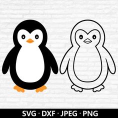 penguin and penguinling svg cut file