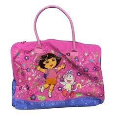 The Dora The Explorer "A Great Day To Explore!" Duffel Bag (19") is the perfect bag for your little one. Featuring the iconic duo of Dora and Boots and a large compartment along with 2 side pockets, your child will be comfortable and ready for each day of school or exploration. It can carry many things such as school supplies, clothes, and be used as storage for extra items. Size: 19" Duffel.  Color: Multicolor. Multicolor Bags For Daycare And Back To School, Fun Pink Bags For Playtime, Cute Multicolor Travel Satchel, Playful Purple Travel Bags, Multicolor Bags For Playtime And Back To School, Playful Pink Bag For Daycare, Rectangular Pink Bag For Playtime, Dora And Boots, Kids Gym