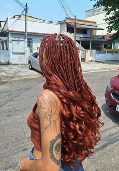 Cute French Curl Braids, French Braids Ginger, Wine French Curls Braids, French Curls Braids Brown, Ginger French Braids, Brown And Red Braids, Hairstyles For Ginger Hair, Ginger French Curls, Ginger French Curl Braids