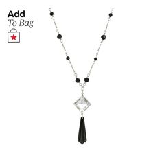 in stock Elegant Black Crystal Necklace With Beaded Chain, Black Polished Beads Necklace For Evening, Onyx Black Beaded Necklaces For Party, Onyx Necklace With Black Beads For Party, Black Beaded Chain Necklaces For Evening, Black Beaded Necklace With Faceted Beads For Evening, Black Party Necklaces With Lobster Clasp, Black Faceted Beads Necklace For Evening, Black Beaded Necklaces With Lobster Clasp