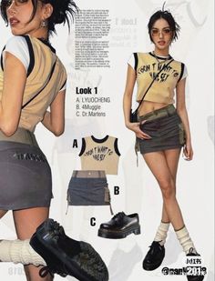 Stand Out Fashion, Y2k Outfits Poses, Vintage Alternative Aesthetic, Y2k Ootd Ideas, K Pop Club Outfit, Y2k Outfits For School Summer, Acubi Fashion Photoshoot, Y2k Outfits Street Style Women, Y2k Fashion Poster