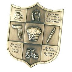 a plaque with some different items on it