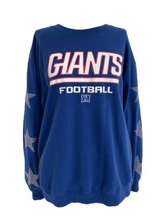 Vintage New York Giants Star Sweatshirt  Sizing Information Chest: 22" Length: 28"   This item is vintage and may have imperfections due to age. Sizing in vintage items will vary.  Please see measurements in description. You can also email us at info@MBIvintage.com or DM us on Instagram @MBIvintage with any sizing or product questions.  Sku: 968 Star Sweatshirt, Giant Star, Giants Football, New York Vintage, Vintage New York, New York Giants, Festival Season, Sweat Shirt, Gender Neutral