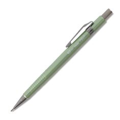 a green pen sitting on top of a white surface