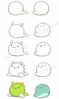 how to draw an animal with different shapes and sizes