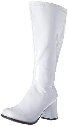 PRICES MAY VARY. Wide width Gogo boot Retro Costume Hippie White Go Go Boots, Go Go Boots, Cheap Womens Shoes, Disco Fashion, Ellie Shoes, Gogo Boots, Womens Knee High Boots, Women Boots, Cool Boots