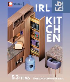 an advertisement for a kitchen with various items in it