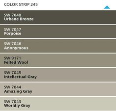 the color guide for different shades of grays and browns, with text that reads colorstrip