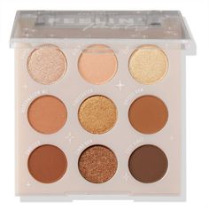 ColourPop’s 9-pan Pressed Powder Palettes feature a mix of matte and metallic finishes. Create any look from soft glam to sultry eyes with super pigmented shades that apply smoothly and blend like a dream. Tip: Apply with your favorite shadow brushes. Flat and firmer brushes will give the most color payoff. Fluffier brushes are great for blending. Use a small angled brush to line the eyes. Sultry Eyes, Beginner Eyeshadow, Fall Makeup Trend, Makeup Starter Kit, Colourpop Super Shock, Colourpop Eyeshadow, Peach Palette, Colourpop Makeup, Light Hair Color