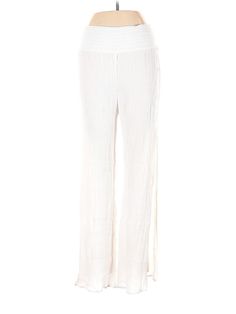 Kona Sol Casual Pants Size: Medium Ivory Bottoms - used. No Fabric Content, Cropped, High Rise | Kona Sol Casual Pants - High Rise: Ivory Bottoms - Size Medium White Full Length Wide Leg Pants For Beach, White Straight Leg Bottoms For Vacation, White Stretch Wide Leg Pants For Vacation, White Straight Leg Beach Pants, White Straight Leg Pants For Beach, Full Length Cream Pants For Summer, Cream Full Length Summer Pants, Off White Long Pants For Summer, Off White Summer Long Pants