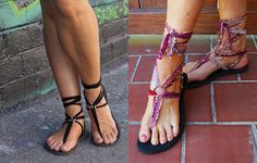 Lace Up Sandals with TWO pairs of Interchangeable Laces. Heels Tumblr, Joan Severance, High Heel Thong Sandals, Lace Up Gladiator Sandals, Christina Applegate, Lace Ring, Handmade Lace, Greek Sandals, Gwyneth Paltrow