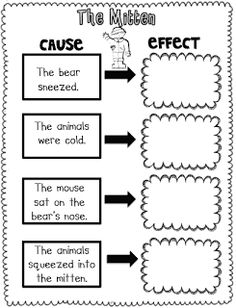 the cause and effect worksheet with arrows pointing to each other in different directions