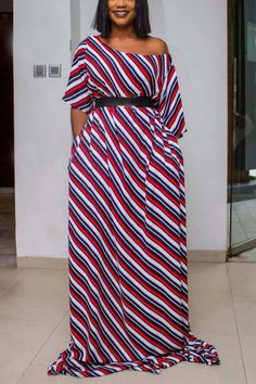 Red Floor Length Dress, Look Plus Size, Polka Dot Maxi Dresses, Latest African Fashion Dresses, Floor Length Dresses, African Fashion Dresses, Look Plus, African Dress