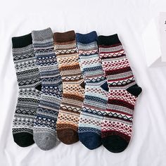 Levmjia Warm Winter Socks for Women Boot Socks Comfort Fit 5Pairs Men Retro Print Thick Knit Cozy Middle Tube 5Pairs Men Warm Winter Retro Print Thick Knit Cozy Middle Tube Features: For season: winter Pattern: print Thickness: Thickening Length:21x20CM/8.27x7.87" Material:Acrylic One size fit most,stretchy Soft and fashionable Very comfortable Stretch Fabric,a perfect gift to yourself or. The backing fabric is made of safe and environmentally friendly non-slip silicone Pls Note:Different computer have different monitor,the color may be a little difference. Package included: 5Pair of Size: One Size 01.  Color: Gray.  Gender: female.  Age Group: adult. Comfortable Knitted Winter Socks, Nordic Knitted Winter Socks, Winter Nordic Knitted Socks, Comfortable Winter Socks With Fair Isle Pattern, Casual Warm Multicolor Socks, Comfortable Fair Isle Pattern Winter Socks, Casual Knitted Socks For Cold Weather, Warm Multicolor Socks For Winter, Warm Multicolor Winter Socks