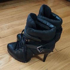 Worn Once Dust Bag No Box Black Leather Dope Shoes Ash Shoes, Black Thigh High Boots, Moto Style, Style Boots, Black High Heels, Moto Boots, Thigh High Boots, Thigh High, Thigh Highs