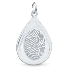 Sterling Silver Tear Drop  Pendant Tear Drop Pendant, Fingerprint Necklace, Urn Pendant, Engraved Pendant, Fingerprint Jewelry, Engraved Jewelry, Birthstone Charms, Unique Pendant, Engraved Necklace