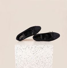 flats. The Low, Ballerina Flats, Feminine Look, Rubber Heels, Stacked Heel, Low Heels, Italian Leather, Leather Heels, Black Suede