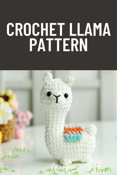 crochet llama pattern with text overlay