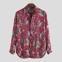 US$ 19.99 - Mens Vintage Floral Printing Ethnic Style Long Sleeve Loose Casual Shirts Mens Vintage, Ethnic Style, Ethnic Fashion, Vintage Floral, Vintage Men, Fashion Clothes Women, Casual Shirts, Casual Button Down Shirt