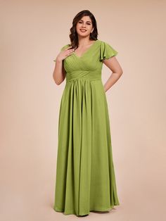 Clover Plus Size Bridesmaid Dresses, Plus Size Bridesmaid, Pleated Sleeves, Bridesmaid Dresses Plus Size, Chiffon Bridesmaid Dress, Chiffon Bridesmaid, Formal Occasion, Bridesmaid Dress, Neck Designs